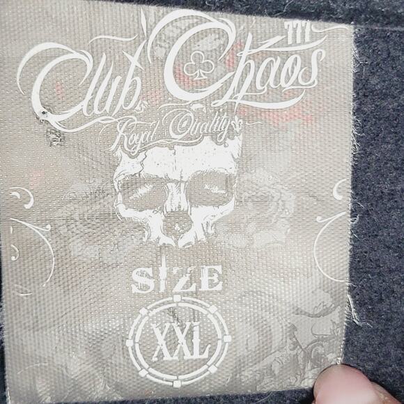 Club Chaos Hoodie 2X Sweatshirt Zip American Pride Flag Eagle Patriotic AOP Y2K - Picture 5 of 13